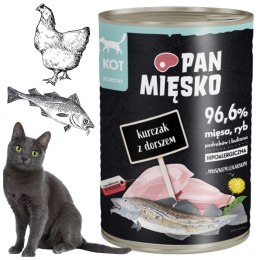 KARMA MOKRA DLA KOTA PAN MIĘSKO KURCZAK + DORSZ 400g HIPOALERGICZNA PREMIUM