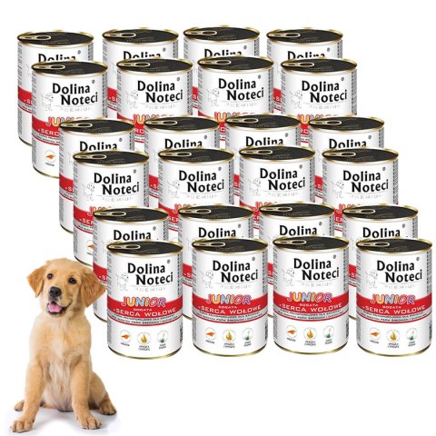 Dolina Noteci Junior bogata w serca wołowe 24 x 400 g Dolina Noteci Junior bogata w serca wołowe 24 x 400 g