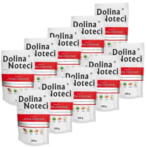 Dolina Noteci Premium bogata w wołowinę saszetka 10 x 500 g - KARMA MOKRA DLA PSA