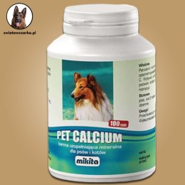 Mikita Pet Calcium - preparat witaminowy DLA PSÓW I KOTÓW z magnezem i wit. C 100 tab.