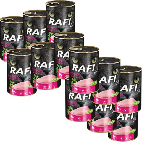 Rafi Cat karma MOKRA DLA KOTA bezzbożowa z indykiem 12 x 400 g