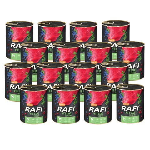 Rafi z dziczyzną, borówką i żurawiną 12 x 800 g  - KARMA MOKRA DLA PSA