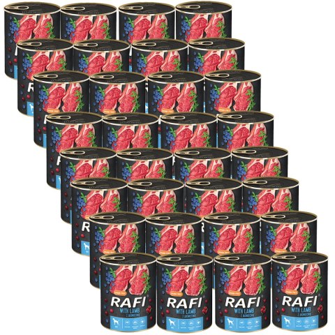 Rafi KARMA MOKRA DLA PSÓW z jagnięciną, borówką i żurawiną 24 x 400 g