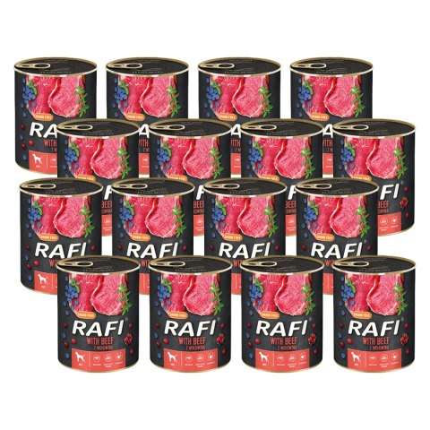 Rafi z wołowiną, borówką i żurawiną 12 x 800 g - KARMA MOKRA DLA PSA