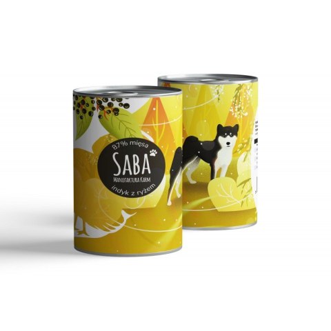 SABA KARMA MOKRA DLA PSA 87% indyka z kurczakiem z dodatkiem ryżu i witamin 850 g