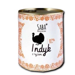 SABA KARMA MOKRA DLA PSA 87% indyka z kurczakiem z dodatkiem ryżu i witamin 850 g