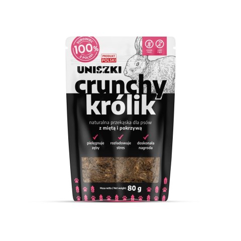 UNISZKI Crunchy królik - Mięta Pokrzywa MIĘKKI GRYZAK DLA PSA 80g