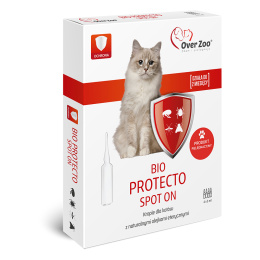 OVER ZOO BIO PROTECTO krople na pchły kleszcze DLA KOTÓW 4x1ml