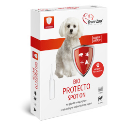 OVER ZOO BIO PROTECTO krople na pchły kleszcze dla PSÓW MAŁYCH 4x1ml