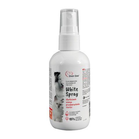 Over Zoo WHITE SPRAY Spray na zabrudzenia sierści PRZEBARWIENIA 100ml