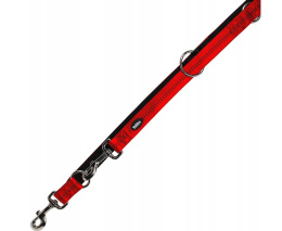Smycz przepinana NOBBY soft grip CZERWONA 2mx20mm dla średniego psa M/L