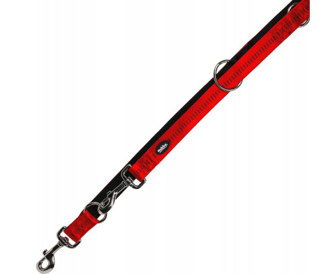 Smycz przepinana NOBBY soft grip CZERWONA 2mx20mm dla średniego psa M/L